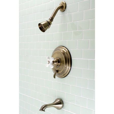 Kingston Brass KB36330PX Tub and Shower Faucet, Antique Brass KB36330PX